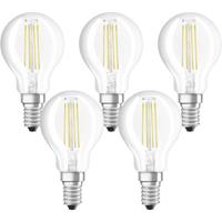 OSRAM LED-lamp Energielabel A++ (A++ - E) E14 Kogel 4 W = 40 W Warmwit (Ø x l) 45 mm x 78 mm Filament / Retro-LED 5 stuk(s)