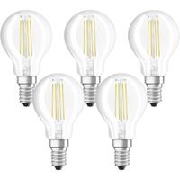 OSRAM LED-lamp Energielabel A++ (A++ - E) E14 Kogel 4 W = 40 W Warmwit (Ø x l) 45 mm x 78 mm Filament / Retro-LED 5 stuk(s)