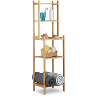 RELAXDAYS Badregal Bambus, 5 Ablagefächer für Küche, Flur, Badezimmer, offenes Standregal HxBxT: 121 x 33 x 28 cm, natur - 