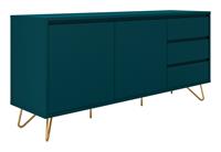 SalesFever Sideboard, mit 2 Türen & 3 Schubladen, B150xT40xH70 cm petrol