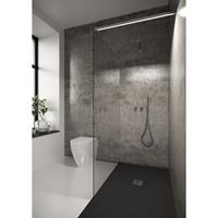 Bellezza Bagno Inloopdouche  StabiLight 90x195 cm 8 mm Helder Glas Antikalk Inclusief Stabilisatiestang Met Verlichting Chroom 