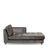 Rivièra Maison Chaise Longue 'West Houston' Rechts, Velvet, kleur Grimaldi Grey