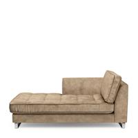 Rivièra Maison Chaise Longue 'West Houston' Links, Velvet, kleur Golden Beige