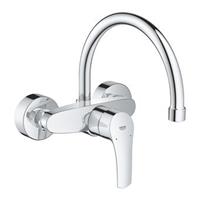 Grohe Eurosmart keukenkraan wandmodel met hoge draaibare uitloop chroom 32482003