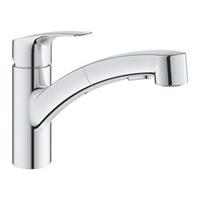 Grohe Eurosmart 1-gats keukenkraan met lage uitloop met uittrekbare handdouche chroom 30305001