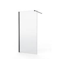 Saniclass Bellini inloopdouche 40x200cm 8mm veiligheidsglas anti kalk mat zwart WR40-B/C