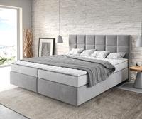 DELIFE Boxspringbett Dream-Fine 180x200 Mikrofaser Grau