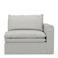 Rivièra Maison Modulaire Bank 'Continental' Corner Rechts, Washed Cotton, kleur Ash Grey