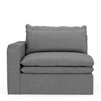 Rivièra Maison Modulaire Bank 'Continental' Corner Links, Washed Cotton, kleur Grey