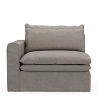 Rivièra Maison Modulaire Bank 'Continental' Corner Links, Washed Cotton, kleur Stone