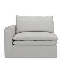 Rivièra Maison Modulaire Bank 'Continental' Corner Links, Washed Cotton, kleur Ash Grey