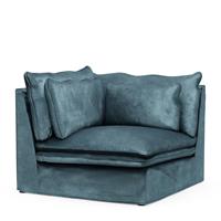 Rivièra Maison Modulaire Bank 'Continental' Corner, Velvet, kleur Petrol