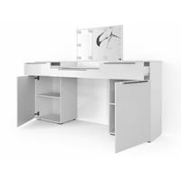VICCO Frisiertisch Weiß Hochglanz mit LED-Beleuchtung - Schminktisch Kosmetik Set Design Kommode mit Spiegel