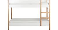 Möbilia Etagenbett mit Leiter, inkl. Lattenrost, natur/ weiß, 99 x 210 x 153 cm Gr. 90 x 200