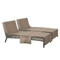 Erwin Müller Liegetuch mit Reißverschlusstaschen 2er-Pack beige Gr. 70 x 200