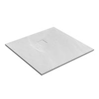 Saniclass Relievo Crag douchebak 100x100cm antislip antibacterieel mineraalmarmer mat wit DB-RC100x100W