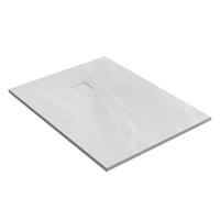 Saniclass Relievo Crag douchebak 90x120cm antislip antibacterieel mineraalmarmer mat wit DB-RC90x120W