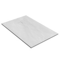 Saniclass Relievo Crag douchebak 90x140cm antislip antibacterieel mineraalmarmer mat wit DB-RC90x140W