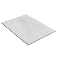 Saniclass Relievo Crag douchebak 100x140cm antislip antibacterieel mineraalmarmer mat wit DB-RC100x140W