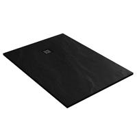 Saniclass Relievo Crag douchebak 100x140cm antislip antibacterieel mineraalmarmer mat zwart DB-RC100x140Z