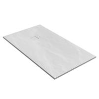 Saniclass Relievo Crag douchebak 90x160cm antislip antibacterieel mineraalmarmer mat wit DB-RC90x160W