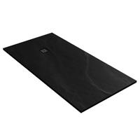 Saniclass Relievo Crag douchebak 90x180cm antislip antibacterieel mineraalmarmer mat zwart DB-RC90x180Z