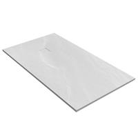 Saniclass Relievo Crag douchebak 100x180cm antislip antibacterieel mineraalmarmer mat wit DB-RC100x180W