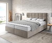 DELIFE Boxspringbett Dream-Fine 160x200 Mikrofaser Beige