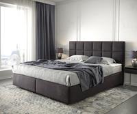 DELIFE Boxspringbett Dream-Fine 180x200 Mikrofaser Schwarz