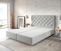 DELIFE Boxspringgestell Dream-Great 160x200 Mikrofaser Silbergrau