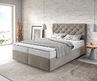 DELIFE Boxspringbett Dream-Great 140x200 Mikrofaser Beige