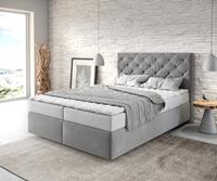 DELIFE Boxspringbett Dream-Great 140x200 Mikrofaser Grau