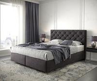 DELIFE Boxspringbett Dream-Great 160x200 Mikrofaser Schwarz