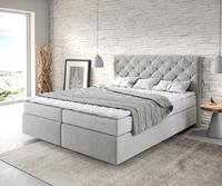 DELIFE Boxspringbett Dream-Great 160x200 Mikrofaser Silbergrau