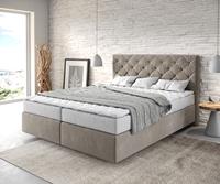 DELIFE Boxspringbett Dream-Great 160x200 Mikrofaser Beige