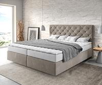 DELIFE Boxspringbett Dream-Great 180x200 Mikrofaser Beige