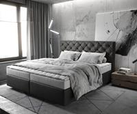 DELIFE Boxspringbett Dream-Great 180x200 Lederimitat Anthrazit