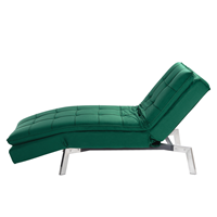 Beliani Chaise longue fluweel groen LOIRET