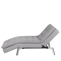 Beliani Chaise longue fluweel lichtgrijs LOIRET