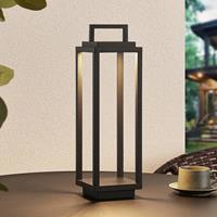 Lucande Mirina LED buitenlantaarn, USB, zwart
