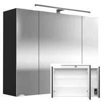 Spiegelschrank 90cm anthrazit RIMAO-100 mit LED-Beleuchtung, B/H/T: ca. 90/68/17 cm