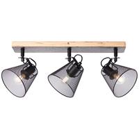 Brilliant Leuchten Deckenleuchten, E14, Whole Spotbalken 3flg schwarz/holzfarbend