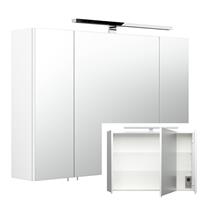 Spiegelschrank 90cm in weiß RIMAO-100 mit LED-Beleuchtung, B/H/T 90/62-67/17 cm