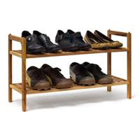 Relaxdays Schuhregal Walnuss stapelbar hellbraun