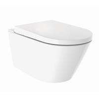 Douche Concurrent Toiletpot Hangend Vesta-Eco Wandcloset Keramiek Wit Rimfree Diepspoel Douchewc met Softclose Toiletzitting
