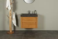 BadkamerExclusief Wastafel natuursteen kei RS08515, 37*33*15 cm