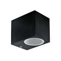 Groenovatie Wandlamp Down, Vierkant, GU10 Fitting, Waterdicht IP44, Mat Zwart