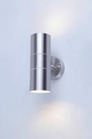 Groenovatie Wandlamp Up & Down, Rond, 2 x GU10 Fitting, Waterdicht IP44, RVS