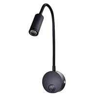 Groenovatie LED Wandlamp/Bedlamp 3W, Flexibel, Warm Wit, Zwart