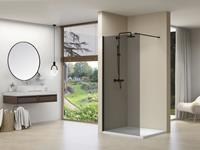 Van Rijn ST01 inloopdouche met rookglas 90x200cm wit mat